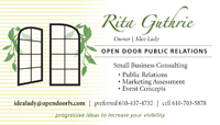 Open Door Public Relations Business Card Interim